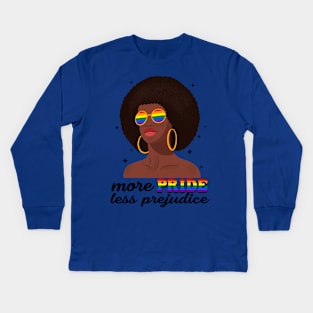 More Pride Less Prejudice LGBTQ Afro American Gift For Men Women Lgbt Kids Long Sleeve T-Shirt